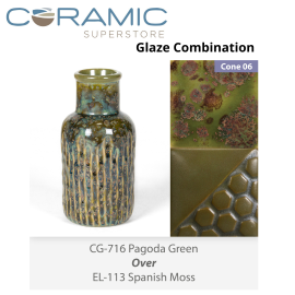 Pagoda Green - CG716 over Spanish Moss EL113 Glaze Combination